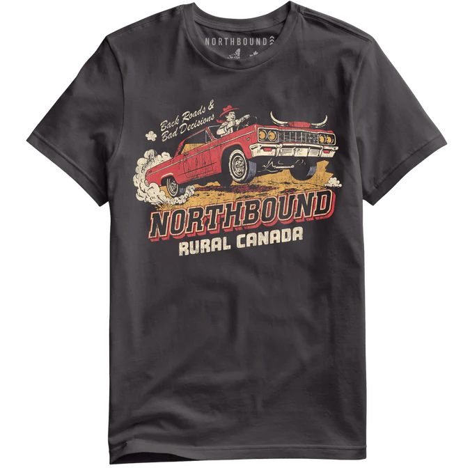 CLNB0365 Men's Backroads and Bad Decisions T-Shirt- Grey