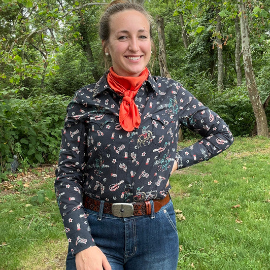 CL10-050-0064-0475 Women's About the Western Print L/S Snap