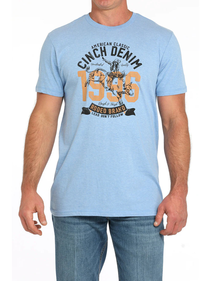 CLMTT1690688- LT Blue Mens Cinch T-Shirt "Bull Rider"