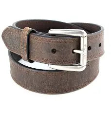 CLA10004630 Belt 1 1/2" Triple Stitch Rough Brown