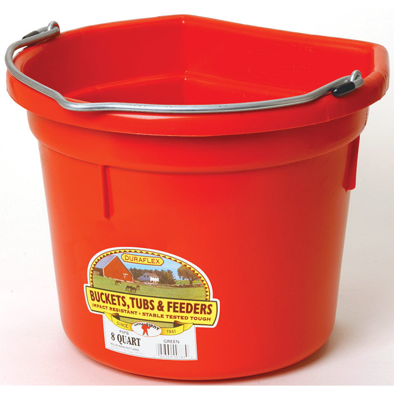 AC115-4-Red Bucket Flat Back 8qt P8FB