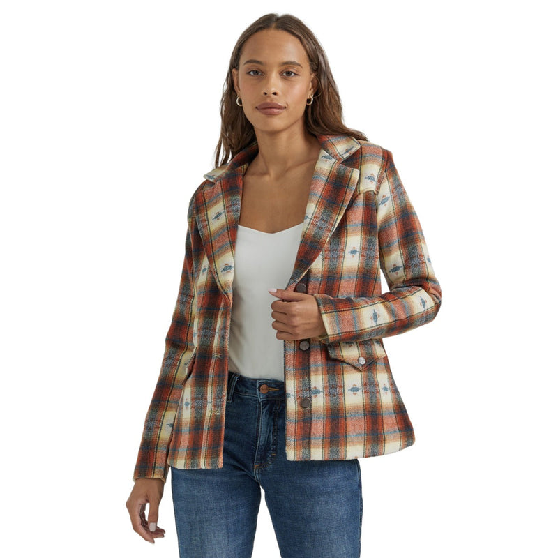 CL112353149 Wrangler Womens Blazer Coat Plaid Multicolor