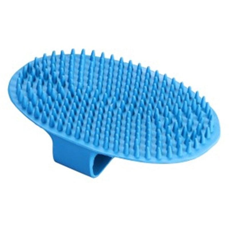 TKSS3215--Blue Curry Comb All Rubber Erganomic Adult