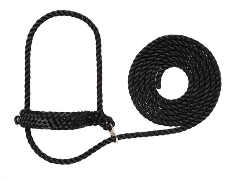 AC35900-00 Cattle Flat Braid Halter Black