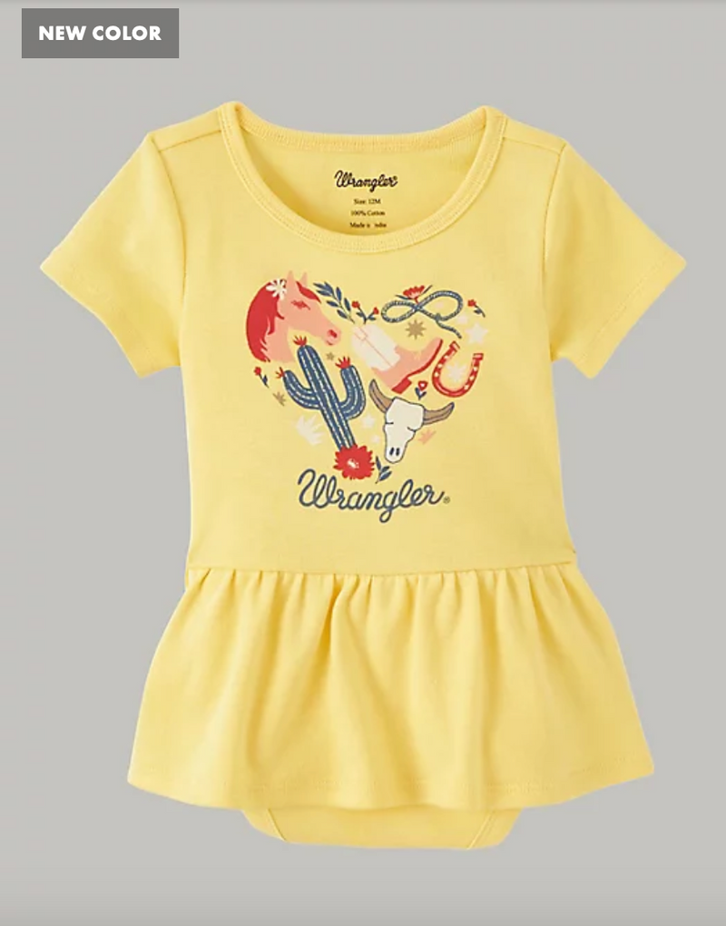 CL112346562 Baby Girl's S/S Onesie Wrangler Heart Decal
