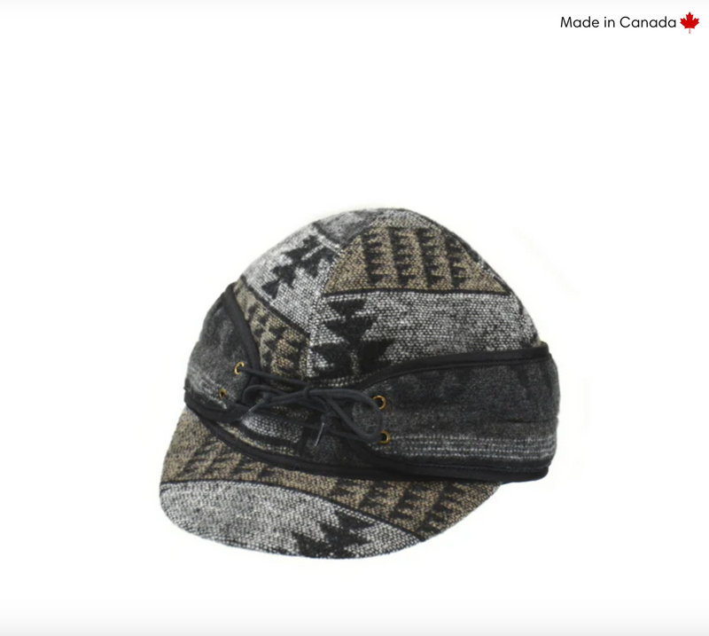 CL1-1701B Hat Railroad Wool Blend Tie Front Aztec