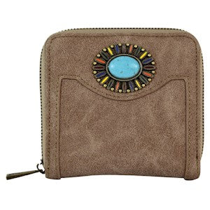 BG22012559W Catch Fly Bi Fold Zip Tan w/ Concho