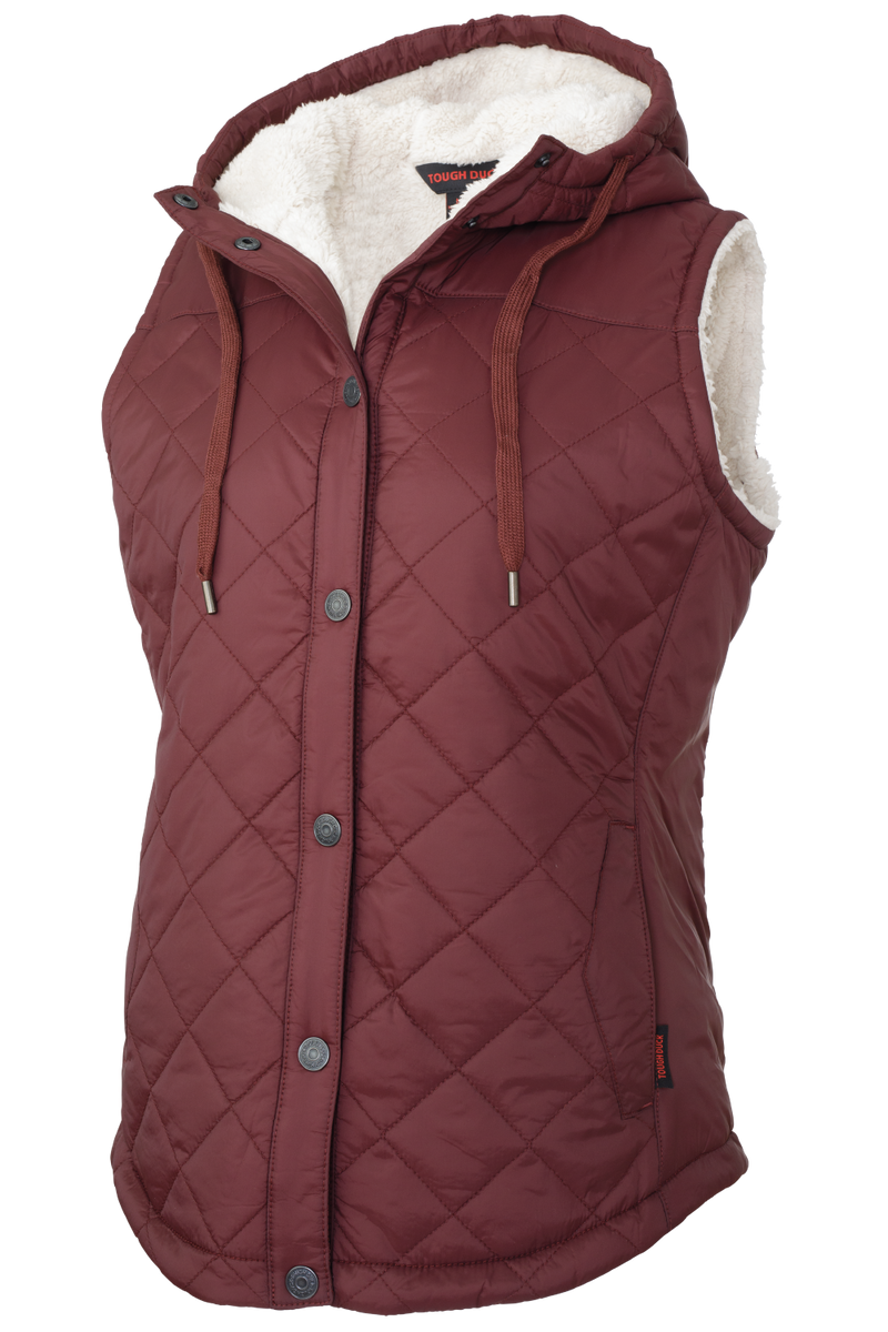 CLWV101-Cranbery Women's Vest Tough Duck Sherpa Lined