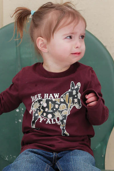 CLCTK8860002 Cruel L/S Girl Kids -HEE HAW Y'ALL