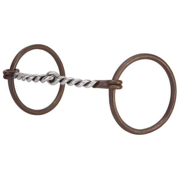 TK25-1770 Bit - 'O" Ring Snaffle, Antique Twist Curved Mouth