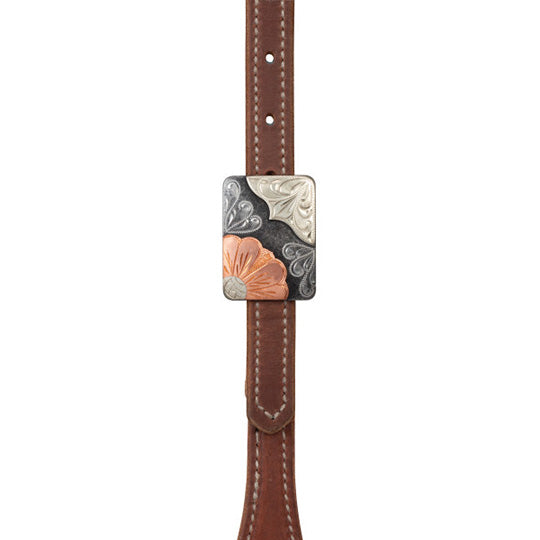 TK10036-02-13 Headstall Split Ear 3/4"w/ Copper Flower