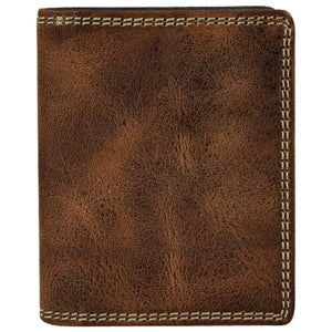 BG2005783W10 Justin Bifold Card Wallet Dark Brown Smooth