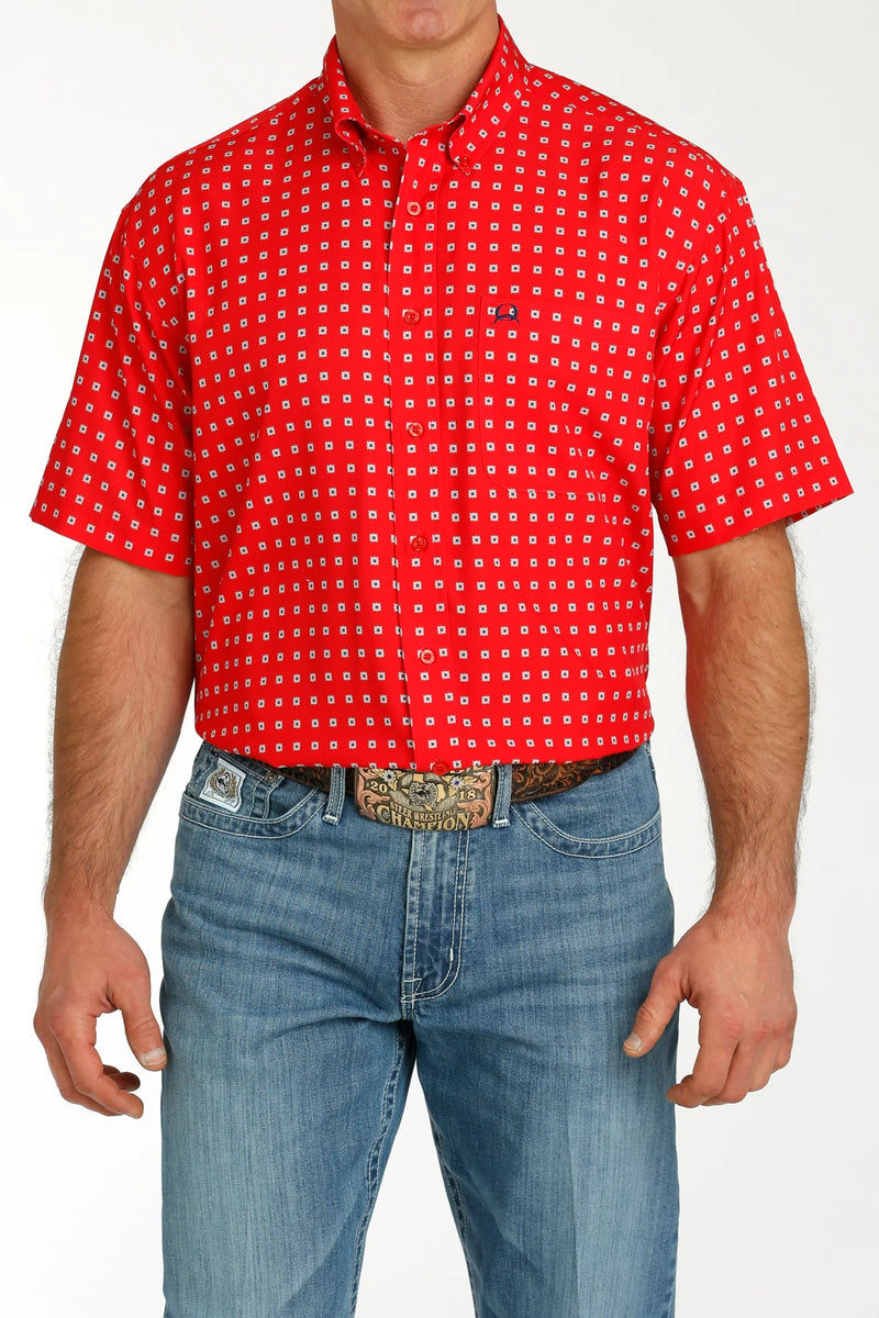 CLMTW1704138-Red/Grey Mens Cinch S/S Arena Flex