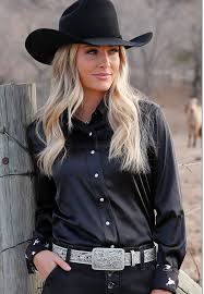 CLCTW7529001-S-Black Cruel Girl L/S Satin Snap Blouse Active