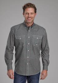 CL03-001-0325-6021- Mens L/S Shirt Roper Acorn Foulard - Brown