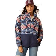 CL10054846 Womens Ariat 3/4 Zip Whisper Pullover Jacket - Serrano Print