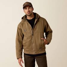 CL10032964 Mens Ariat Rebar DuraCanvas Hooded Jacket