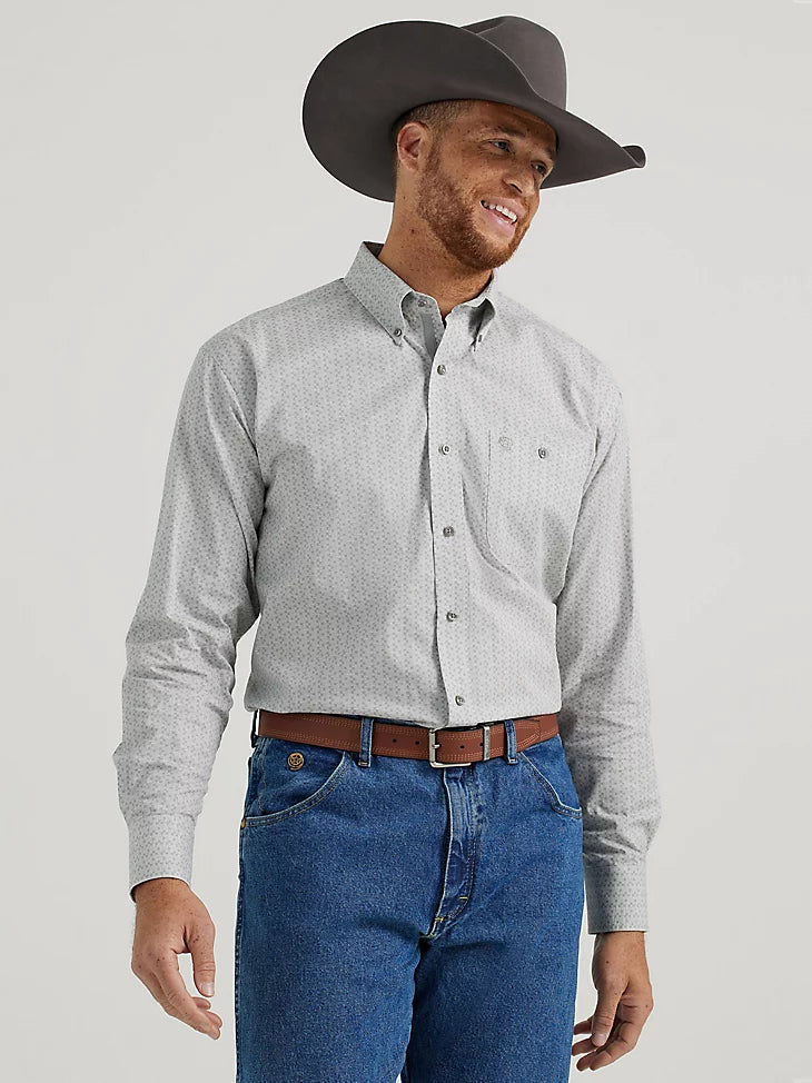 CL112344887 Mens Wrangler L/S GS Square Print Button