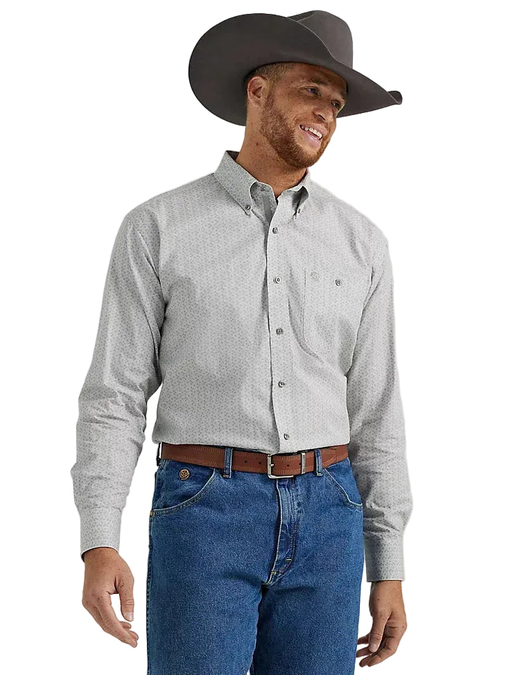 CL112344887 Men's Wrangler L/S GS Square Print Button