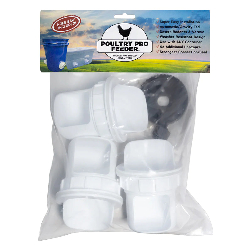 PE702121 Poultry Pro Feeder-3 Pack- Hole Saw Included
