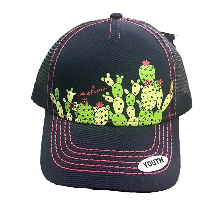 CLCCC00472019 Ball Cap Youth Cinch Snap Back "YEHAWW CACTUS"