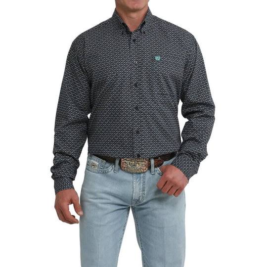 CLMTW1106118- Men's Cinch L/S Button Shirt- Black Print