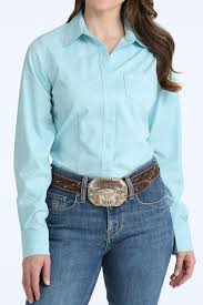 CLMSW9164274- Ladies Cinch Arena Flex Button up- Light Blue Paisley