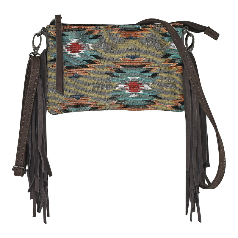 BG23104723 Justin Ladies Jacquard Small Crossbody w/Fringe
