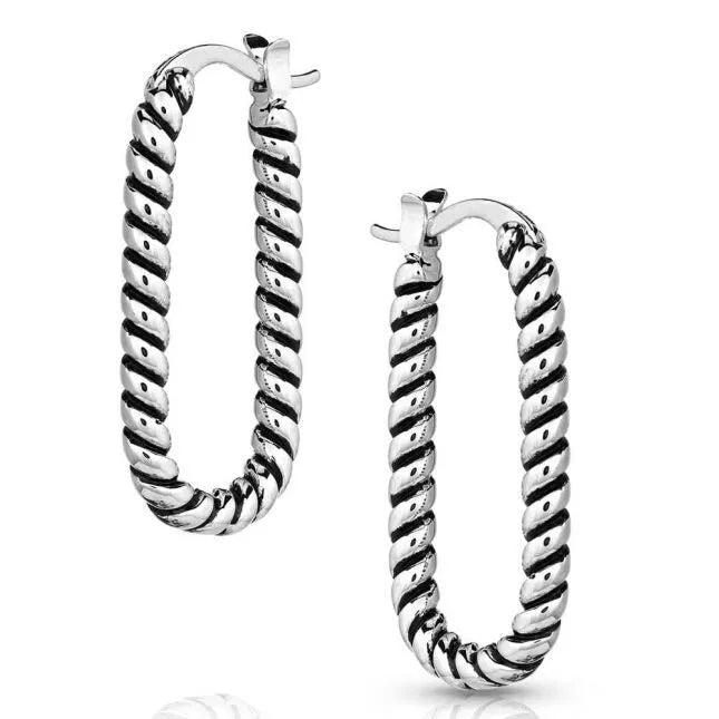 BGER5625 Earrings - Rustic Rope Hoop