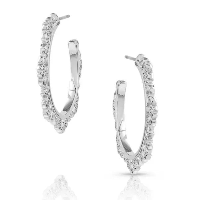 BGER5713 Earrings - Floral Edge Hoop