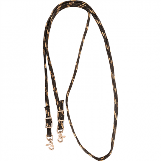 TKRR58WN--Blk Tan Reins Roping Waxed Nylon 5/8"
