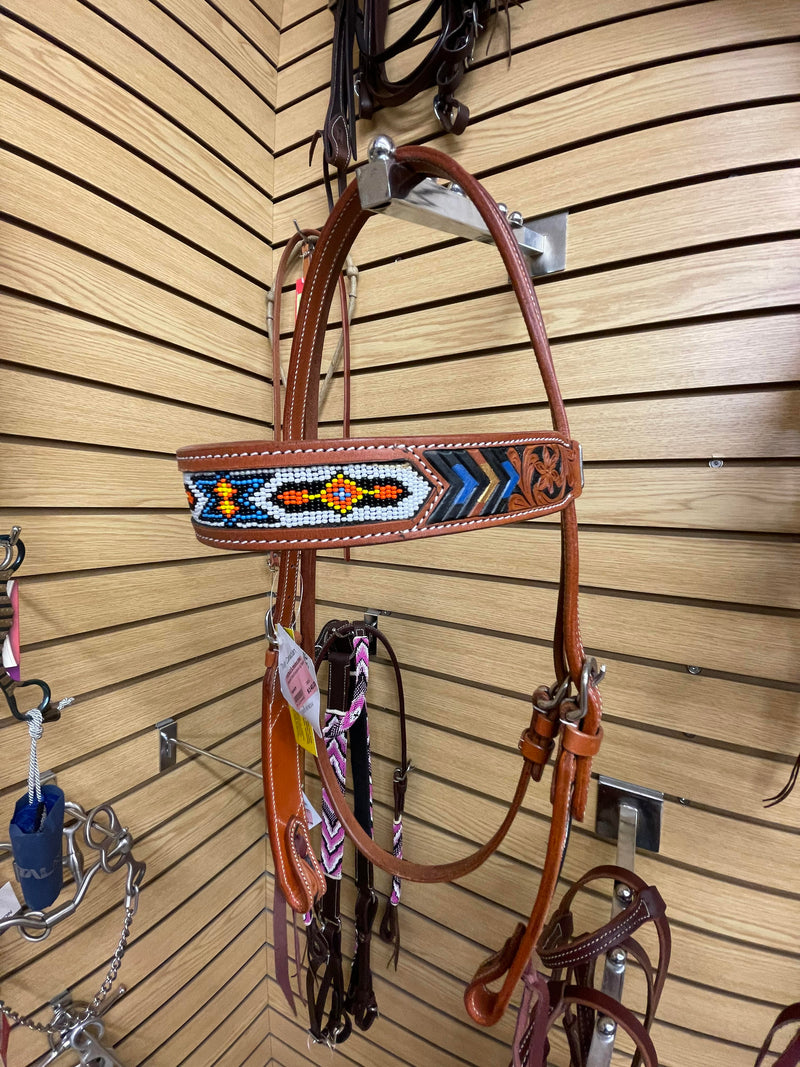 TKDZ4979 Headstall Wide Browband w/ Beads