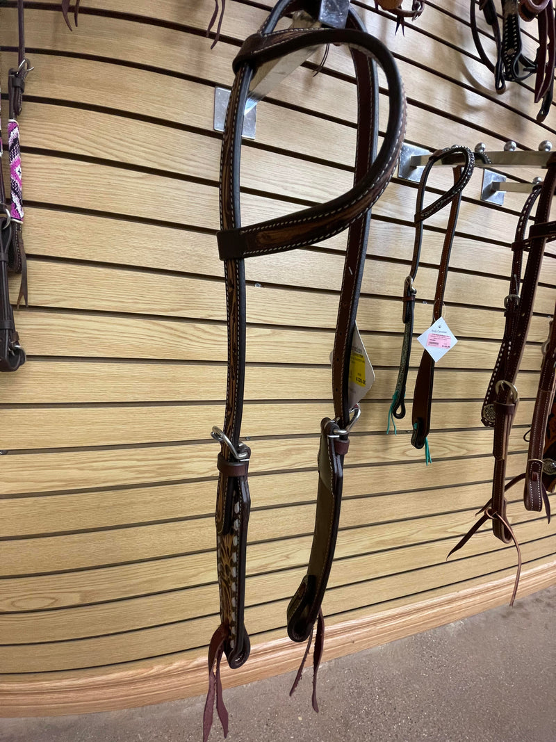 TKDZ3906 Headstall One Ear w/ Buckstitch and Tooling