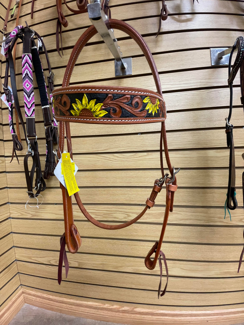 TKDZ2983 Headstall Browband w/ Sunflowers