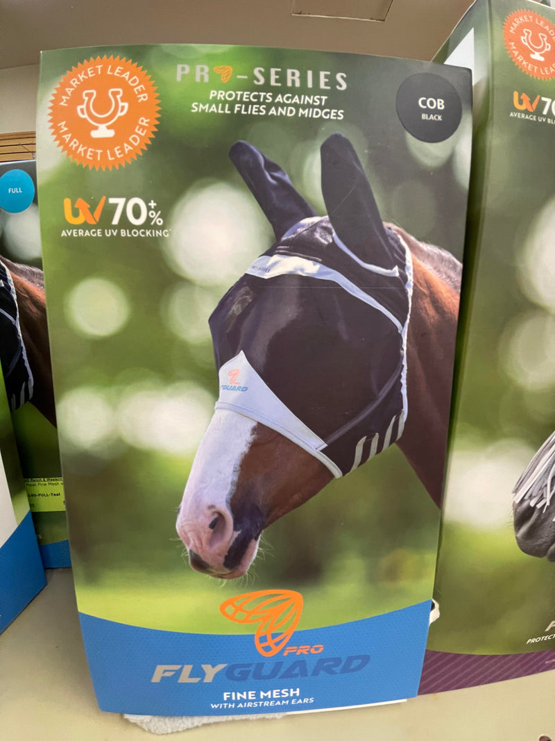 TK8545-L/XL-Black Fly Mask Fine Mesh w/Ears