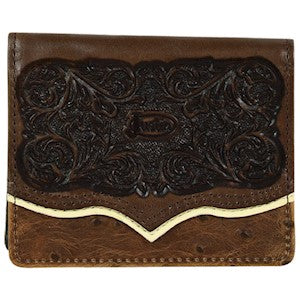 BG2172783W2 Justin Bifold Wallet Ostrich w/Tooling