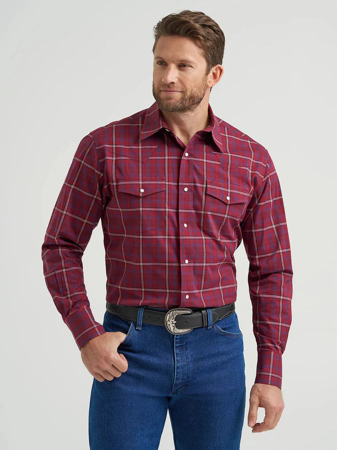 CL112369263 Wrangler Mens L/S Snap Shirt- Plaid