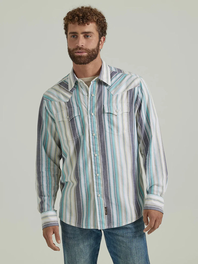 CL112346626 Wrangler Mens Shirt L/S Retro Stripe Snap