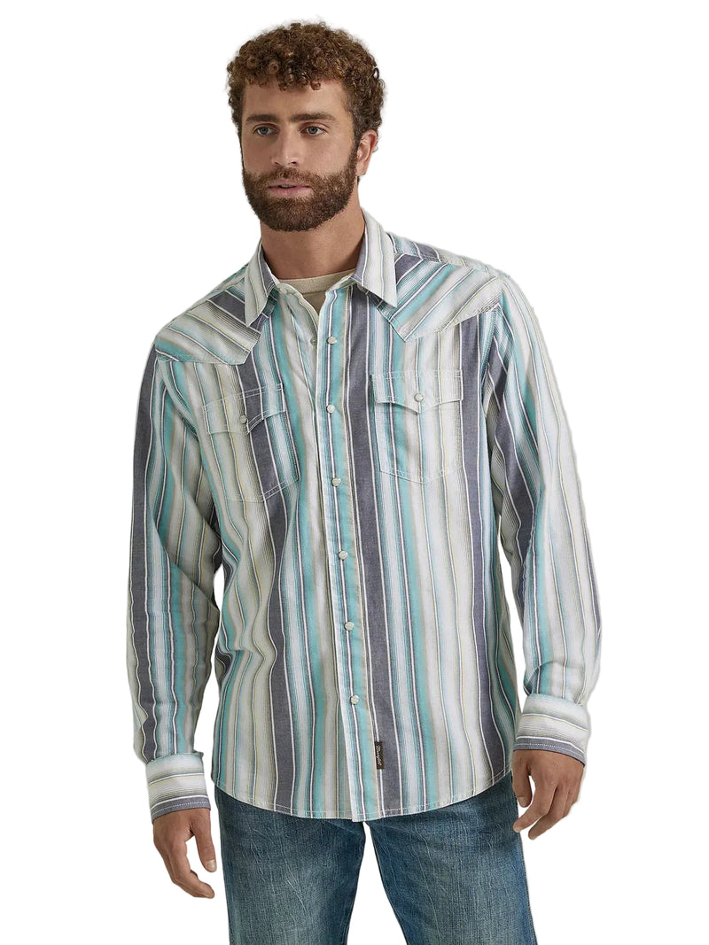 CL112346626 Wrangler Men's Shirt L/S Retro Stripe Snap