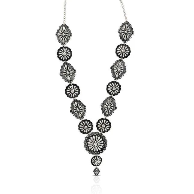 BGANC5406 Necklace " Blossoming Silver Concho"