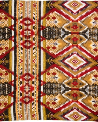 CLSCRFAZTEC--OliveGrn Scarf Silk Aztec - 34"