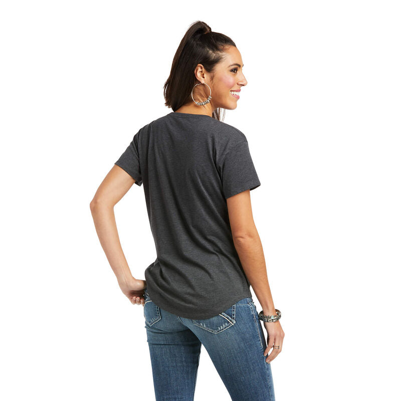 CL10037791 Charcoal Womens Ariat Farm Chick SS T-Shirt