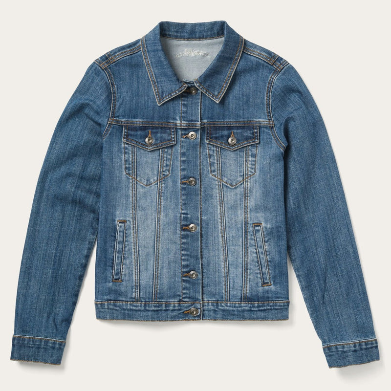 CL11-098-0202-0311-M-Denim Womens Denim Jacket w/Back Yok