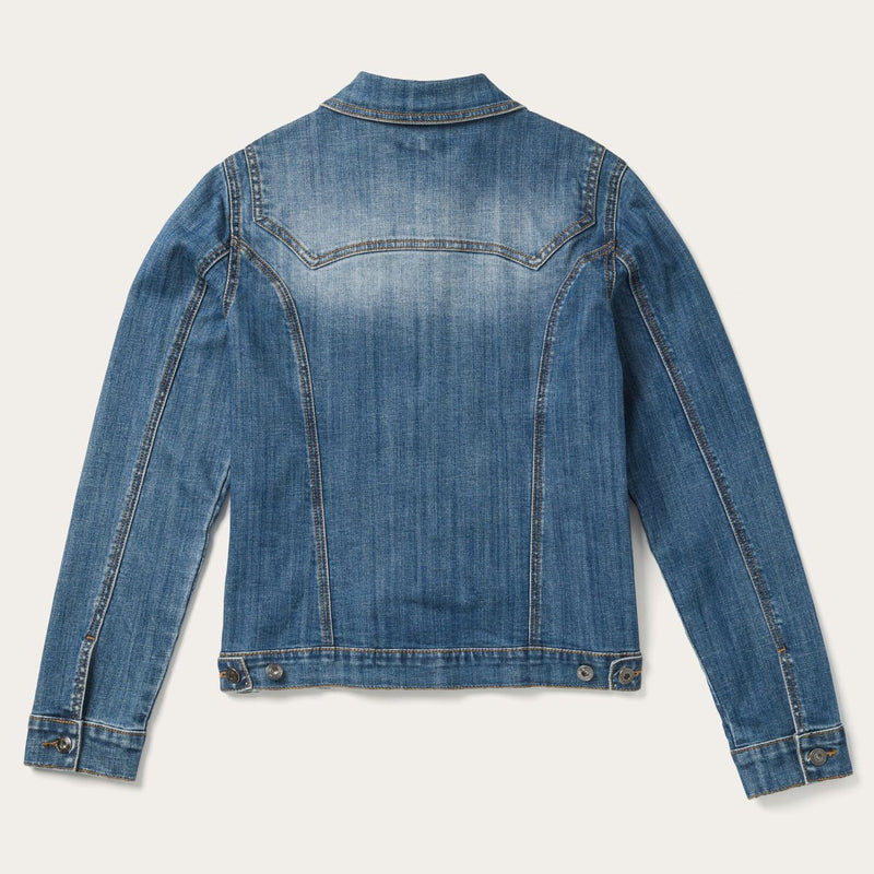 CL11-098-0202-0311-M-Denim Womens Denim Jacket w/Back Yok