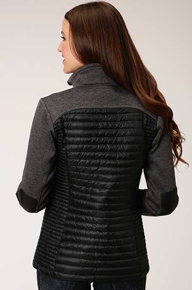 CL03-098-0687-6133BL Ladies Down Filled Crushable/Knit Zip-Up