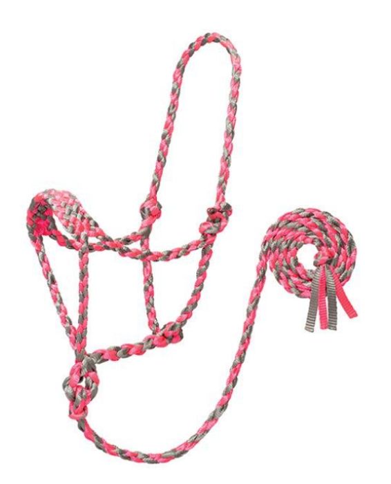 TK16-408--Pink Halter Mule Tape w/10' Lead Rope