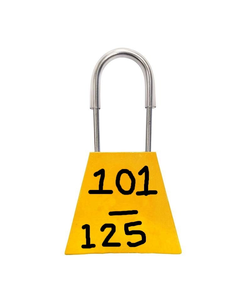 AC187-360-101-125-Yellow Boc Loc Brisket Tags 25's
