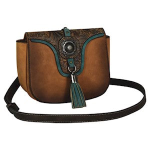 BG2084689 Justin Crossbody Purse Tooled with Turq