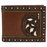 BG2122768W1 Wallet - Justin - Back Pocket Bifold Brown w/ Tooling