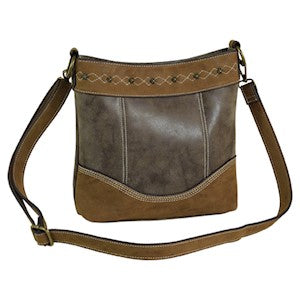 BG2166542 Justin Crossbody Purse Brown with Stitching